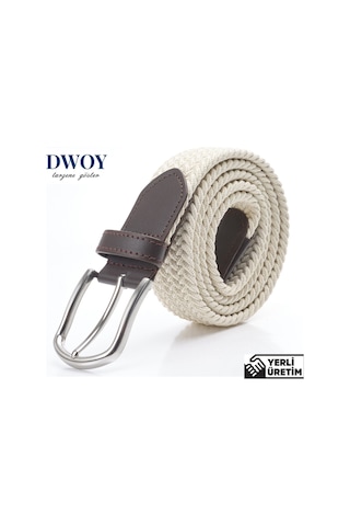 Dwoy Elastik Örgü Kemer Krem-934 Bej