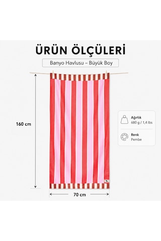 Dock And Bay Banyo Havlusu Waffle L Cherry Bomb Kırmızı Pembe