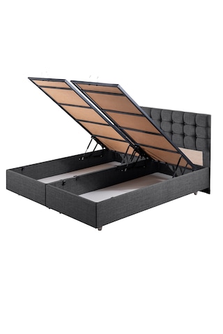 Venedik İkili Set, Venedik Çift Kişilik Baza Başlık Seti Antrasit 150 x 200
