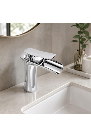 Edge Kısa Lavabo Bataryası Parlak Krom