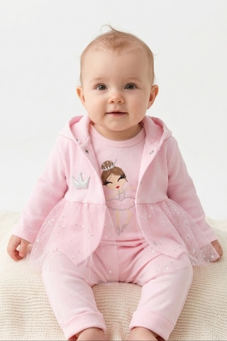 Nayinom Baby Nayinom Kız Bebek Tül Detaylı Pembe Takım %100 Pamuk Nayinom Baby Nayinom Kız Bebek Tül Detaylı Pembe Takım %100 Pamuk