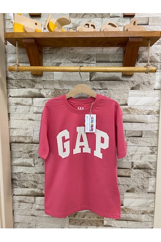 Aysbebe Baskılı, Fırçalı Kumaş, Yazlık Çocuk Tişört Pembe Renk Pembe