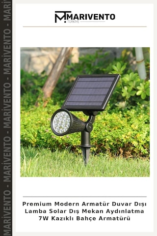Premium Modern Armatür Duvar Dışı Lamba Solar Dış Mekan Aydınlatma 7w Kazıklı Bahçe Armatürü