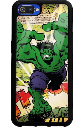 Oppo Realme C2 Hulk Tasarımlı Glossy Telefon Kılıfı Siyah