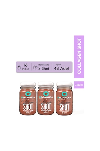 Avantajlı 16 Paket 3 Lü Collagen Shot 60 Ml 5 Gr Kolajen 48 Adet