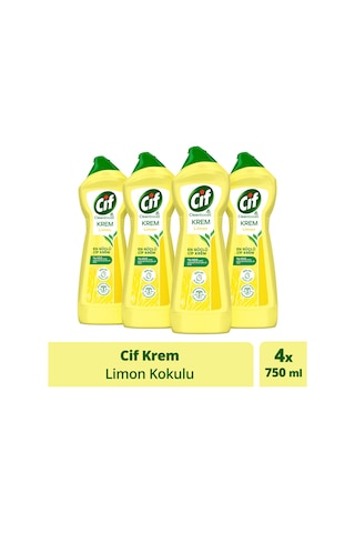 Cif Krem Limon Kokulu Yüzey Temizleyici 4 x 750 ML