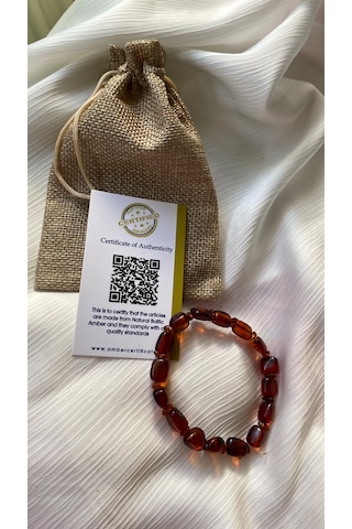 Sertifikalı Damla Kehribar Yetişkin Bileklik Çok Renkli