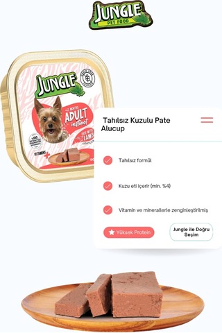Köpek Konserve Maması, 100g, Tahılsız Kuzu Etli Pate Alucup, 16 Adet