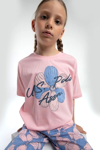 U.s. Polo Assn. Kız Çocuk Turuncu Kısa Kol Pijama Takım Us2077 Turuncu