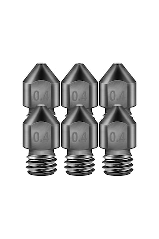 Shineyee Mk8 Sert Çelik Nozzle 0.4mm Boyutlu 3d Yazıcı Aksesuarı - 6 Adet Paket