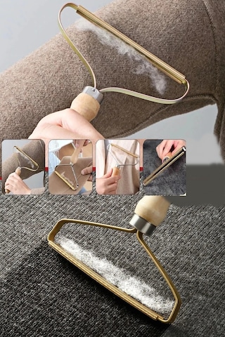 Büro Ev Ofis Yazlık Hijyeni İçin Ahşap Saplı Metal Çift Taraf Elbise Halı Tüy Tiftik Toparlayıcı Diğer