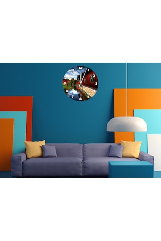 Ti-play Şehrin Ortasında Nehir 30x30cm Akrilik Dekoratif Modern Duvar Saati ÇOk Renkli