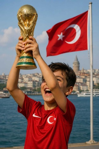 Süpriz Hediyeli Dünya Kupası 30 Cm Gold Kaplama Ve Yeşil Şeritlerle Altın