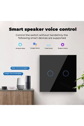 Fastbuy Tuya Zigbee Duvar Anahtarı, 3 Grup Beyaz Ab Fişi, Ses Ve Işık Kontrolü