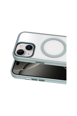 Joko - 545 - Apple Apple iPhone Uyumlu 15 Terea Magsafe Kapak - Csmo-tex - - Gri