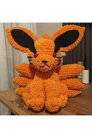 El Yapımı Tek Parça Tığ İşi Peluş: Kurama Amigurumi 02 - Çok Renkli