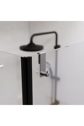 İnoks Satine 304 Paslanmaz Çelik Duşakabin Askısı - Sadece 6mm Sabit Cam İçin - Sürgülü Kapıya Uygun Değildir Metalik