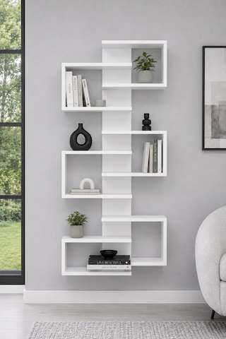 Arnetti Lotus Kitaplık Ve Duvar Rafı Beyaz
