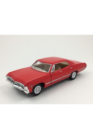 Kinsmart 1967 Chevrolet Impala 1:43 Kırmızı Çek Bırak Model Araba