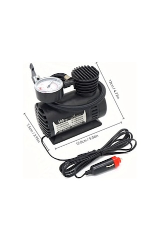 Boatshop1 Siyah 12v Elektrikli Taşınabilir Lastik Şişirme Cihazı Araba Bisiklet Toplar İçin Otomatik Durdurma Basınç Göstergesi Pilsiz