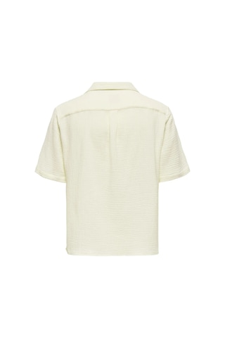 Only & Sons Erkek Onskyle Kısa Kollu Kendinden Desenli %100 Pamuk Gömlek 22029217 Krem Krem