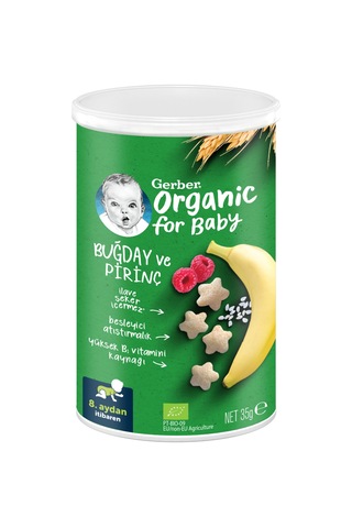 Gerber Organik Pirinçli Buğdaylı Muzlu Bebek Atıştırmalığı 35gr x2 Adet