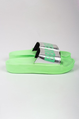 Kız Çocuk Beach Yazılı Terlik-5806-yeşil Yeşil