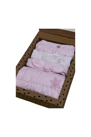 Altıntaş Baby Caramell Özel Kutusunda Tulumlu Mini Kuzu 4'lü Takım 56-62 Cm Yeni Doğan Yeni Sezon Açık Pembe Açık Pembe