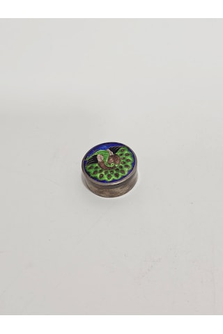 Antika Cloisonne Minyatür Kutu 3,2x1,3cm 074