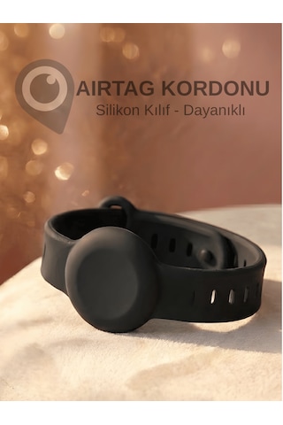 Beylini Airtag Yuvalı Bileklik Çocuk Yaşlı Alzahimer Demans Bilekliği Boş Airtag Yuvalı Renkli Siyah