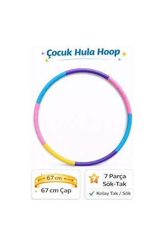 Renkli 7 Parça Geçmeli Hulahop 65 Cm, Tek Ebat, Hh4885lyt, Karışık