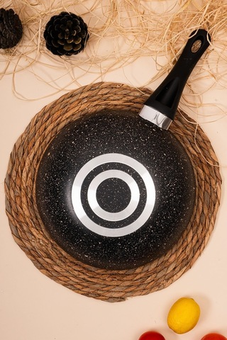 Çarşıdayız Penguen Ezme Granit Wok Tava 26 Cm Siyah W28s Siyah