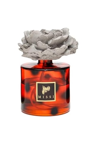 500 Ml Kahverengi Leopar Desenli Cam Şişe Seramik Taşlı Dark Amber Oda Kokusu Abundance Prosperity