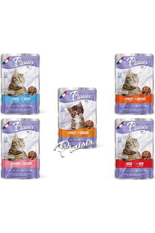 Plaisir Kitten Tavuk Etli Pouch Yavru Kedi Yaş Maması 100 G