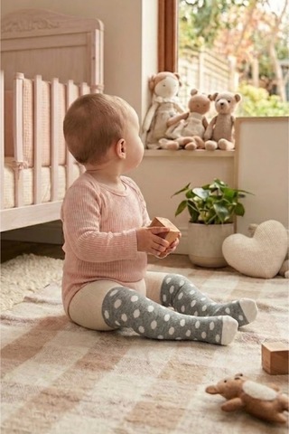 Cocole Socks Erkek Bebek Külotlu Çorabı 3'lü Set Pamuklu Gri 0-24 Ay Çok Renkli