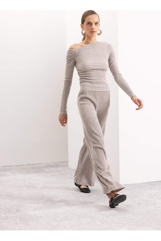 Defacto Wide Leg Bürümcük Pantolon D5141AX24AUGR302 Gri