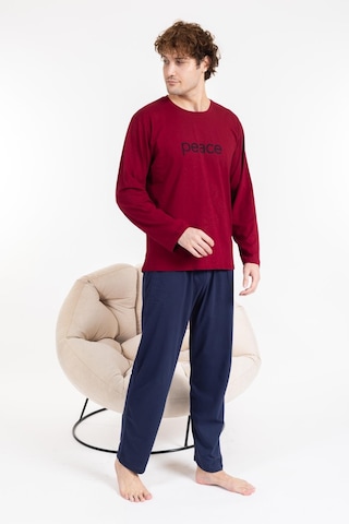 Mutlu City Erkek Penye Pamuk Regular Kalıp Sıfır Yaka Kaliteli Pijama Takımı A803123 Bordo