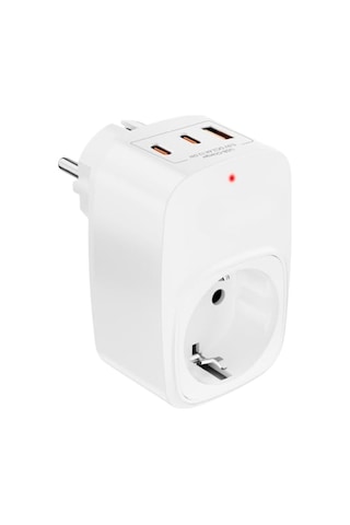 Akım Korumalı Priz 1x Priz, 2x Type-c, 1x Usb Port Çıkışlı Tekli Beyaz Genel