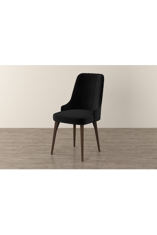Mona Meşe Desen 80x132 Açılabilir Mdf Masa Yemek Odası Takımı, Mutfak Takımı 6 Adet Sandalye Meşe Masa - 6 Siyah - Ceviz Ayak