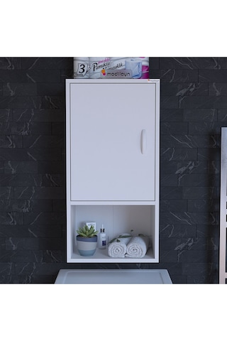 Şile Asma Dolap 50 X 88,4 X 32,5 Cm Makine Üstü Dolap Çamaşır Makinesi Üstü Dolabı Beyaz