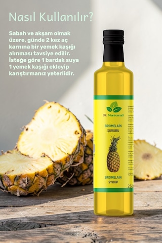 Bromelain Ananas Ve Koenzim Q10 İçeren Detox Şurubu 250 Ml