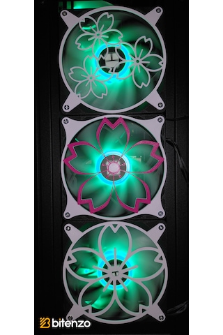 Botanik Desen 3 Lü 120x120 Mm Oyun Pc Aksesuarı, Masaüstü Bilgisayar Fan Kapağı Seti Çok Renkli