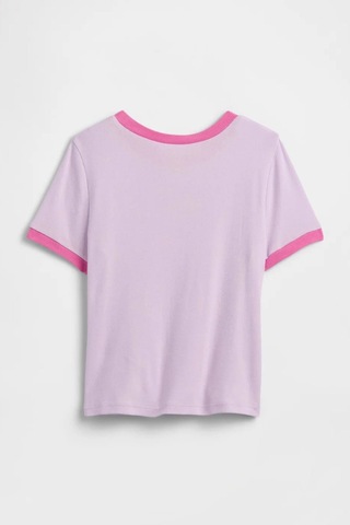 Gap Kız Çocuk Ringer Grafik Baskılı Lila T-shirt-14925