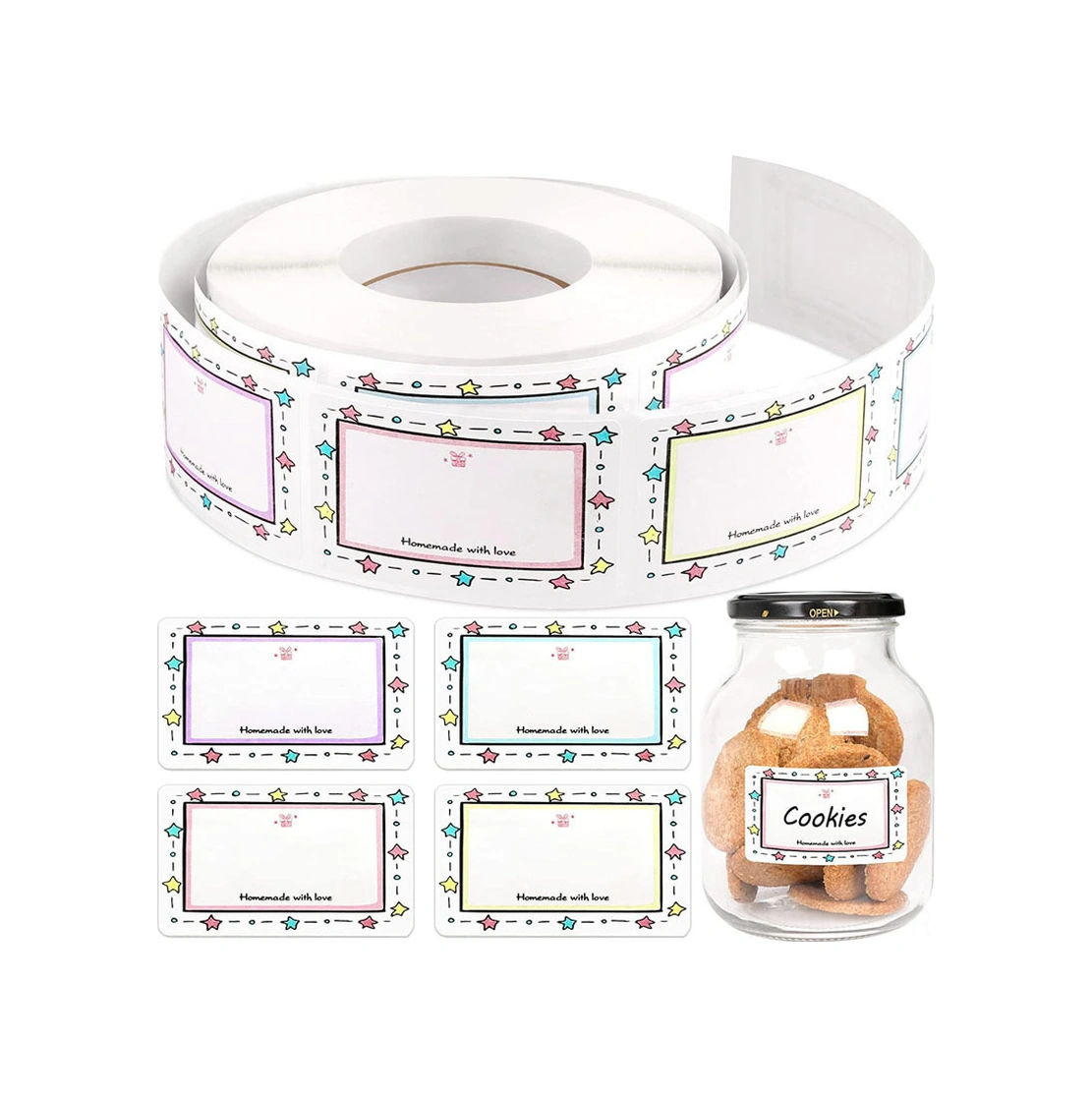 Folinda Su Ve Yağa Dayanıklı Sentetik Kağıt Etiketleri - 50x30mm, 250 Adet, Güçlü Yapışkan, Temiz Çıkarım, Ofis/okul/toplantılar İçin