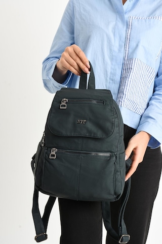 571 Collections Yıkanmış Deri Sırt Çantası Mavi Model: 571-9-11a - Mavi