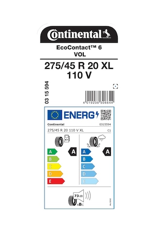 Continental 275/45r20 110v Xl Ec6 Vol Yaz Lastiği 2026