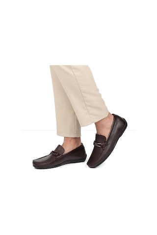 Erkek Kahverengi Baskılı Deri Loafer