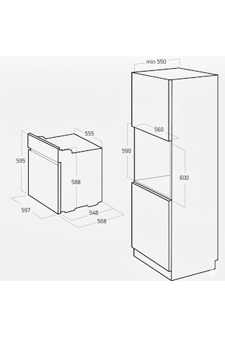 Çetintaş Evii RK 1237 Krem Rustik Ankastre Fırın