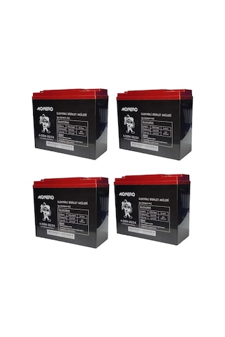 Monero 12v-20 Amper Dik E-bıke Akü 4'lü Paket 24 Amper Ebatlarında Ebatlar: 180 X 78 X 170mm