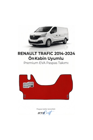 Otocraft Renault Trafic 2014-2024 Uyumlu Kırmızı 3d Havuzlu Eva Ön Kabin Paspası Tek Parça Araca Özel